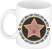 Bellatio Decorations Naam mok Valentijn - wit - Most Brilliant - keramiek - 300 ml - collega beker - cadeau