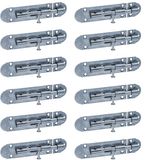 Alberts 823443 Grendel, met knopgreep und ohne Feder, blauw verzinkt, plaat 100 x 30 mm, pen-Ø 8 mm, 12er set
