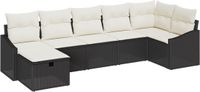 vidaXL - Bank loungeset - Zwart - Polyrattan - 2 zitplekken