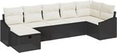 vidaXL - Bank loungeset - Zwart - Polyrattan - 2 zitplekken