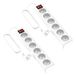 Garza 420024 meervoudige sokkel, wit, 6 stopcontacten, 2-delige set