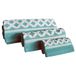 Badhanddoeken, Diamond Collection Turquoise Bath Towels - Set of 3