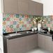 Ambiance Sticker Zelfklevende decoratieve muursticker, cementtegel voor badkamer en keuken, Montanares, 24 stickers van 15 x 15 cm