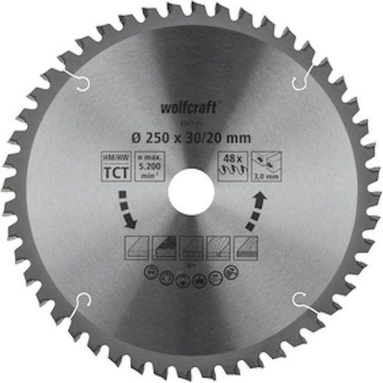 Wolfcraft Zaagblad 254x30mm voor Afkortzaag - 48 Tanden