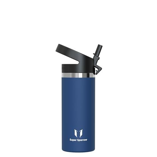 Super Sparrow Waterfles Kind 500ml Metaal Fles RVS Drinkfles met Rietje
