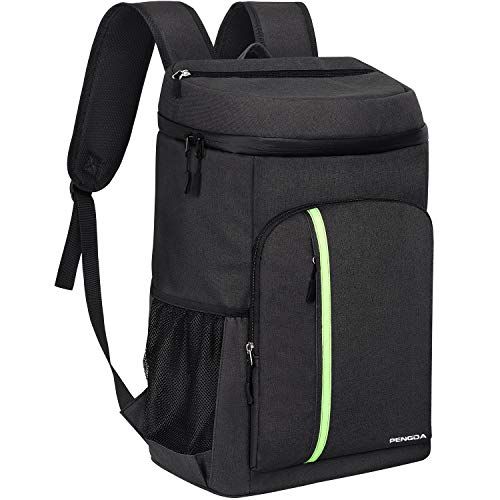 PENGDA Koeltas, 32 liter, grote geïsoleerde koelrugzak, waterdichte ultralichte rugzak voor dames en heren, coole tas voor kamperen, barbecues, wandelen, picknick, zwart