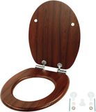 Merkloos Relaxdays Wc bril softclose - 37,5 x 43,5 cm - tot 150 kg - donkerbruin