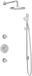 Hotbath Buddy - Inbouw Regendoucheset - 2 Stopkranen - Thermostatisch - Wandarm 35 cm - Hoofddouche 250 mm - Ronde Handdouche 3 Standen - Glijstang 900 mm - Waterbesparend - V01