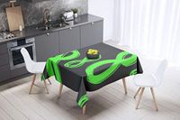 Bonamaison Tafelkleed, Anti-Mold, Sneldrogend, Waterdicht, 100% Polyester Tafellaken, Neon groene rook, 140 x 140 Cm