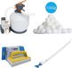 WAYS - Entretien piscine - Pompe de filtration 5678 L/h & 6 filtres Type A & WAYS Brosse de lavage