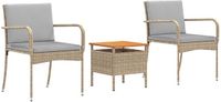 vidaXL Tuinset Beige polyrattan