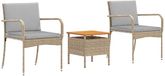 vidaXL Salon de jardin beige polyrotin