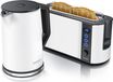 Arendo ontbijtset, 2-delig, waterkoker ELEGANT 1,5L met temperatuurregeling en broodrooster FRUKOST roestvrij staal, wit