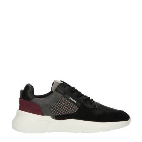 Nubikk sneakers zwart/donkerrood