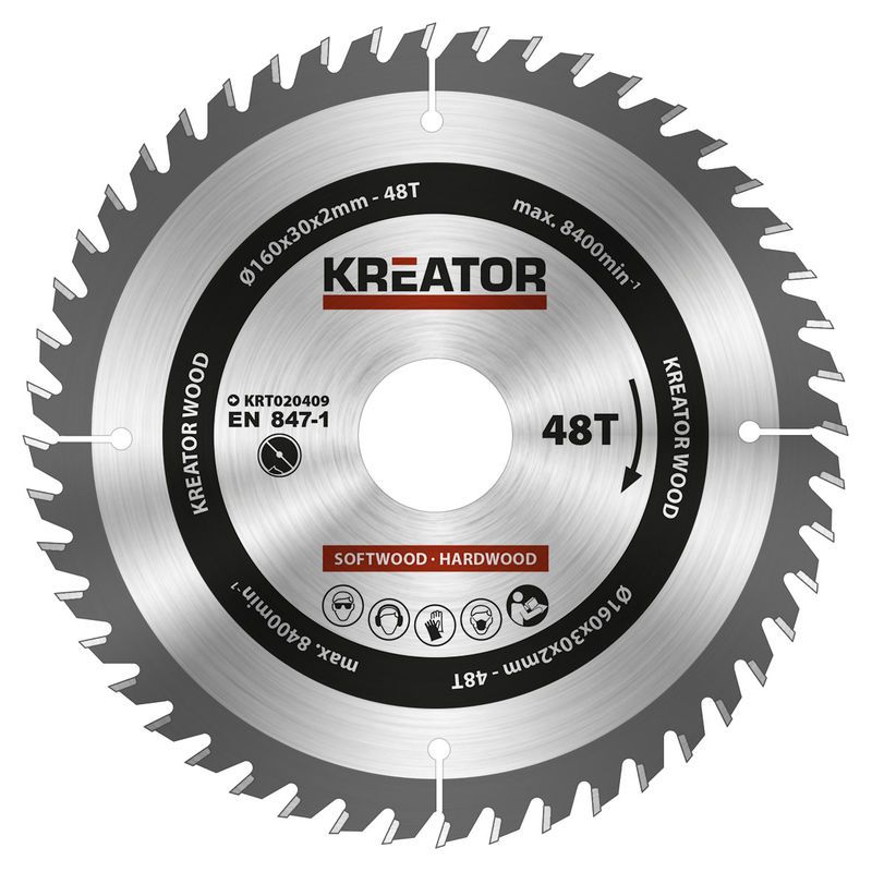 Kreator KRT020409 Zaagblad Hout 160mm 48T