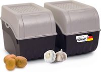 Novaliv Boîte de conservation pour pommes de terre | 2x grand 9L | Blanc nacré