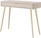 3E 3xE living.com Coiffeuse Beige, 100 x 38 x 78 cm, façades arrondies et cannelées