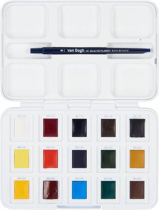 Van Gogh Aquarelverf Pocketbox - 12 + 3 Napjes - Meerdere Kleuren