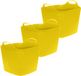 Excellent Houseware Flexibele emmer - 3x - geel - 25 liter - kunststof - vierkant - 35 x 38 cm