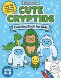 Bold Tinychamp Bold & Easy: Cute Cryptids Edition: 60 Big & Simple Cryptid Coloring Pages with Thick Bold Lines for Kids Ages 4-8 | Easy Friendly Designs for Beginners