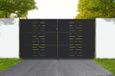 Casanoov NALI ARLBERG portail battant en acier H.160cm noir + portillon noir 160cm - 160 x 300 cm