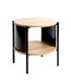 HAKU Bijzettafel rond eiken naturel zwart MDF plaat metalen onderstel ronde salontafel - Maat: H 44 cm x Ø 44 cm, Stijl: Modern