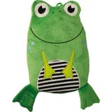 Merkloos / Sans marque Pluche warmwater kruik met kikker hoes - 800 ml - groen - kinderen - Warme bed dieren