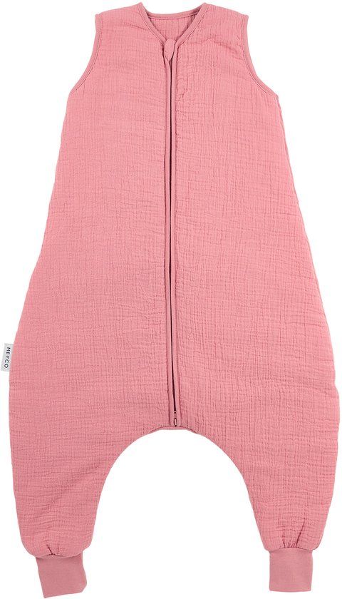 Meyco Baby Uni Baby Winter Slaapoverall Jumper - Pre-washed Hydrofiel - Rose - 80cm - 2.0 TOG