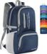 Sac à dos léger pliable sans marque - 35L - Nylon - Bleu foncé - Unisexe