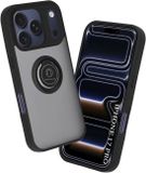Techsuit Hoesje geschikt voor Apple iPhone 17 Pro - Glinth Back Cover met ring en magneet - Zwart