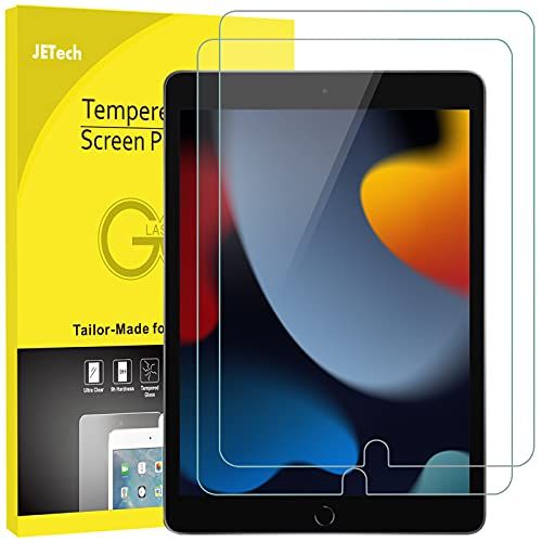 JETech Screen Protector Compatible with iPad 9 / 8 / 7 (10.2-Inch, 2021 / 2020 / 2019), iPad Air 3 (10.5-Inch, 2019) and iPad Pro 10.5 (2017) - 2-Pack