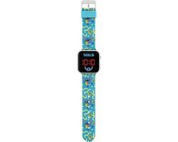 Disney Stitch LED Horloge Blauw - Kinderen - Digitaal - Kunstleer