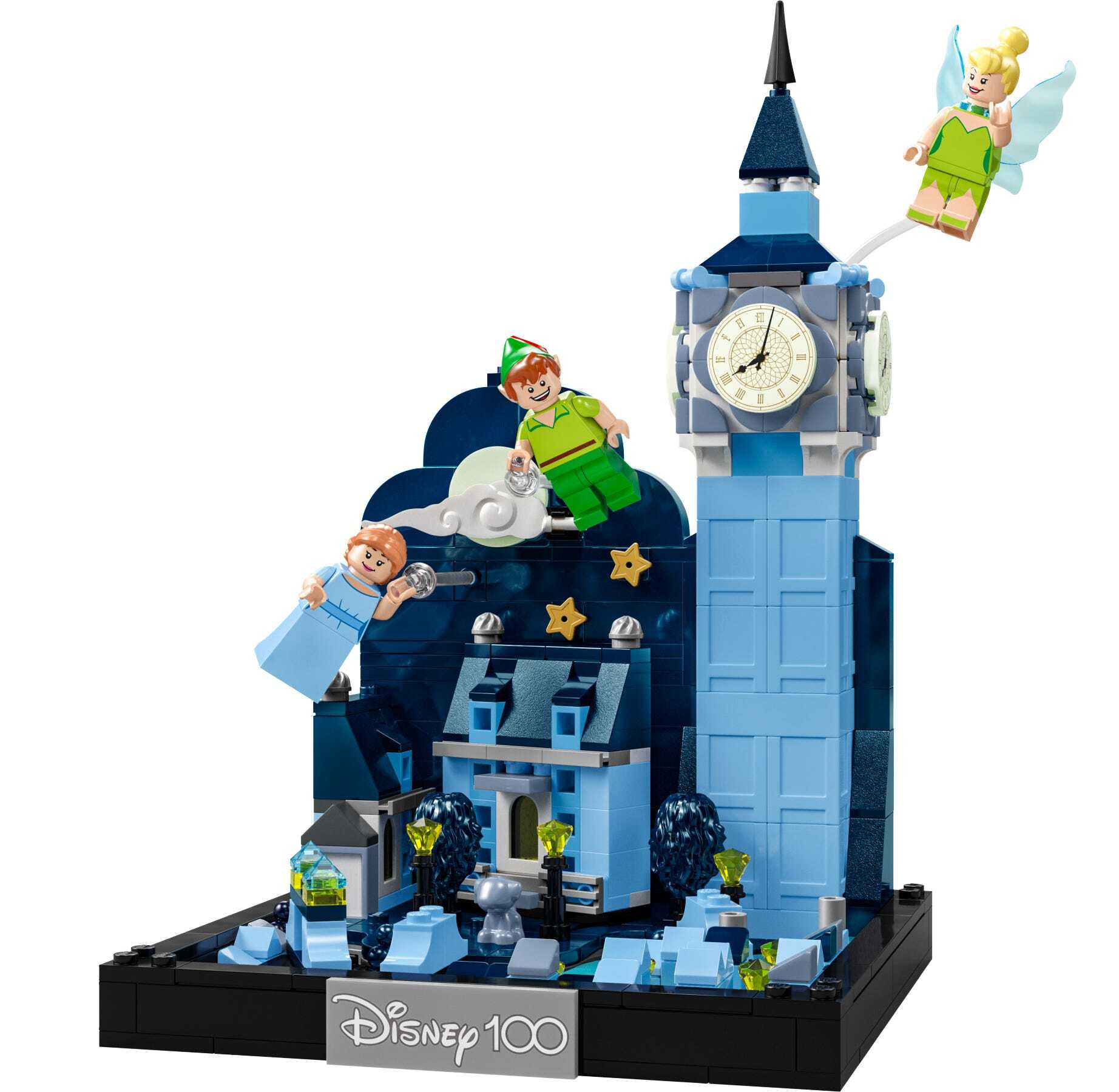 lego Peter Pan en Wendy vliegen over Londen