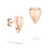 LIEBESKIND BERLIN Metal Heart Oorbellen, oorstekers van roestvrij staal, IP roségoud, 1,5 cm, steeksluiting, waterdicht en huidvriendelijk
