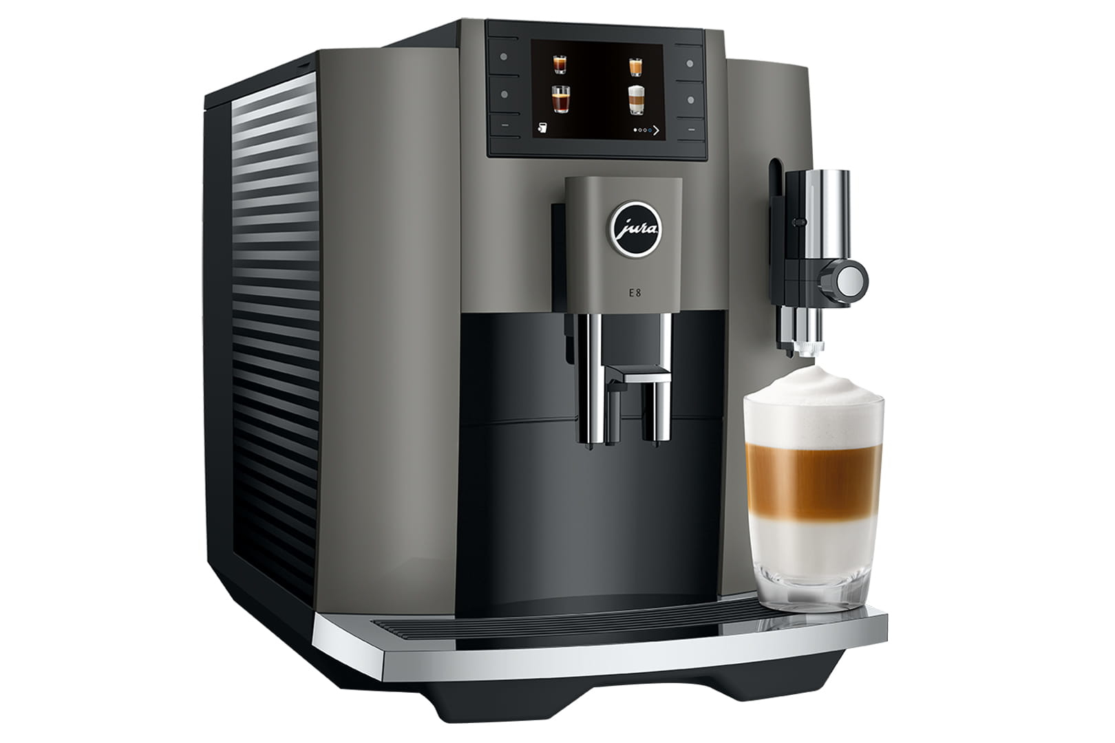 JURA E8 Dark Inox (EC) - Volautomatische Espressomachine - 17 Programma's