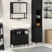 vidaXL Ensemble de meubles de salle de bain 2 pièces bois d'ingénierie noir