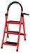 StarTech Opklapbare trap - 3 treden - stalen frame - antislip treden - comfortabel handvat - 40 x 55 x 97 cm - rood