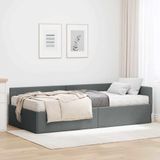 Maison Exclusive - Lit avec sommier intégré et matelas, 2 pièces. Gris foncé, 90 x 200 cm, tissu