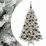 vidaXL Sapin de Noël artificiel avec boules 150 cm 150 LED Blanc chaud
