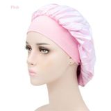 Bonnet de nuit en satin de soie respirant pour les cheveux - Rose