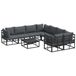 vidaXL Tuinbank - Set - 9 - st - Zwart - Staal