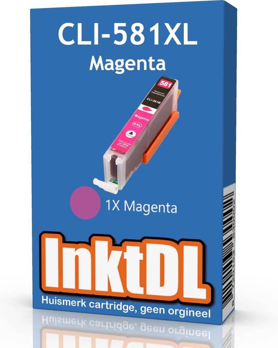InktDL Compatible inktcartridge voor Canon | CLI-581XL Magenta