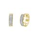 Lucardi Dames oorbellen goldplated wit kristal - Oorbellen - Cadeau - Staal - Goudkleurig