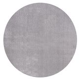 Mia's Teppiche Olivia Tapijt woonkamer grijs 200x200 cm rond modern zacht effen pluizig laagpolig (19 mm) antislip wasbaar tot 30 graden, 100% polyester, 15 cm