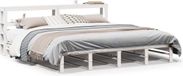 vidaXL Cadre de lit blanc bois 200x200 cm