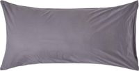 Homescapes Kussensloop 50x90 cm – Donkergrijs – 100% Egyptisch Perkal Katoen – 200 TC