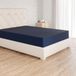 Amazon Basics Hoeslaken, microvezel, marineblauw, 160 x 200 x 30 cm