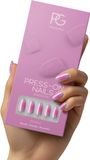 Pink Gellac Press On Nails - 2005 Aura Allure - Round Medium Plaknagels