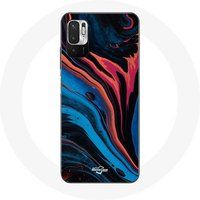 Maniacase Hoesje voor Xiaomi Poco M3 Pro Abstracte textuur blauw zwart rood