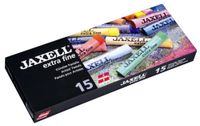 Honsell Jaxell 46015 Extra fijne kunstenaarspastel, set van 15 in kartonnen etui, zachte kleurvervaging, hoge kleurglans, voor kunstenaars, hobbyschilders, school, kunstonderwijs en opleiding